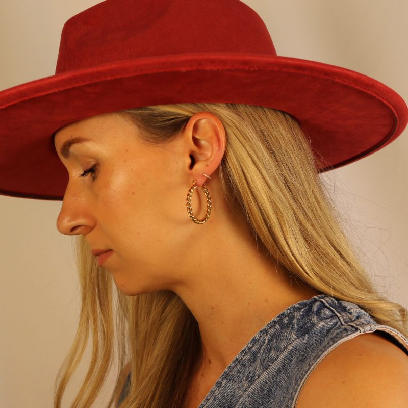 Golden Lariat Hoops