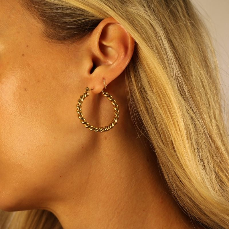 Golden Lariat Hoops
