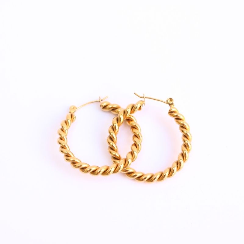 Golden Lariat Hoops