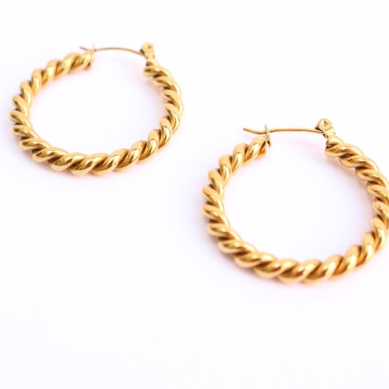 Golden Lariat Hoops