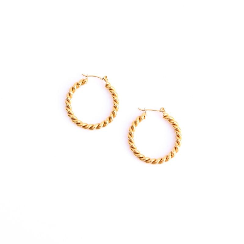 Golden Lariat Hoops